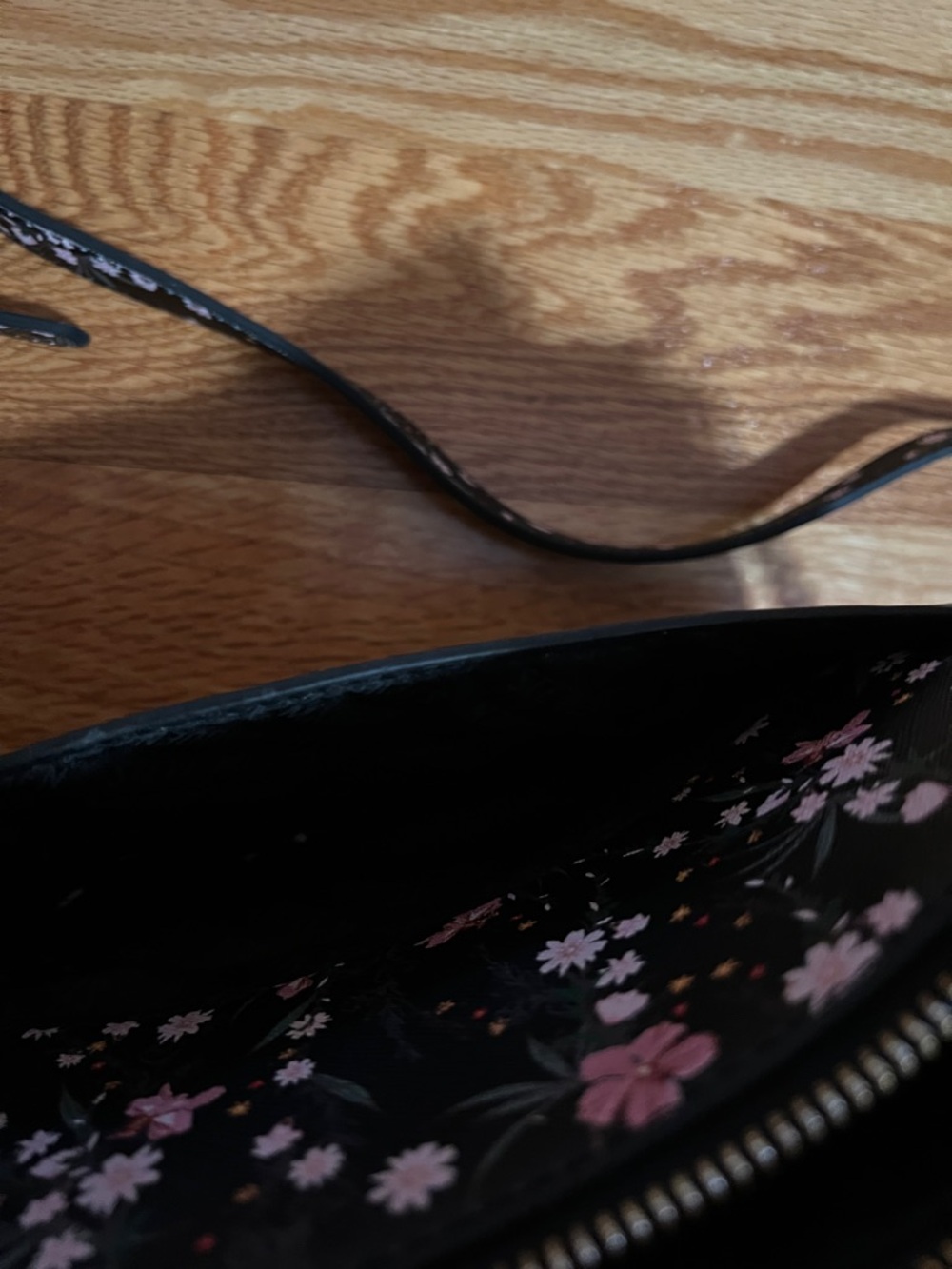 Steve Madden Black Floral Crossbody with Pink Accents - Picture 6 of 8